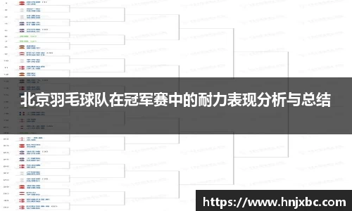 北京羽毛球队在冠军赛中的耐力表现分析与总结