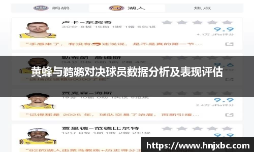 黄蜂与鹈鹕对决球员数据分析及表现评估
